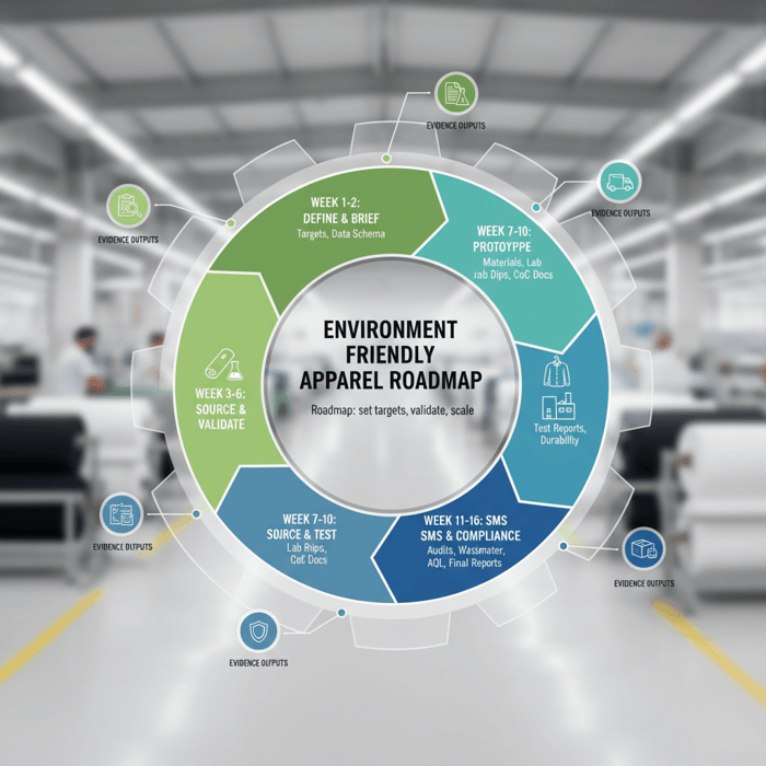 Project roadmap timeline with milestones linked to evidence outputs