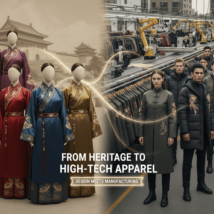 Modern hanfu-inspired jackets and qipao coats styled for city wear