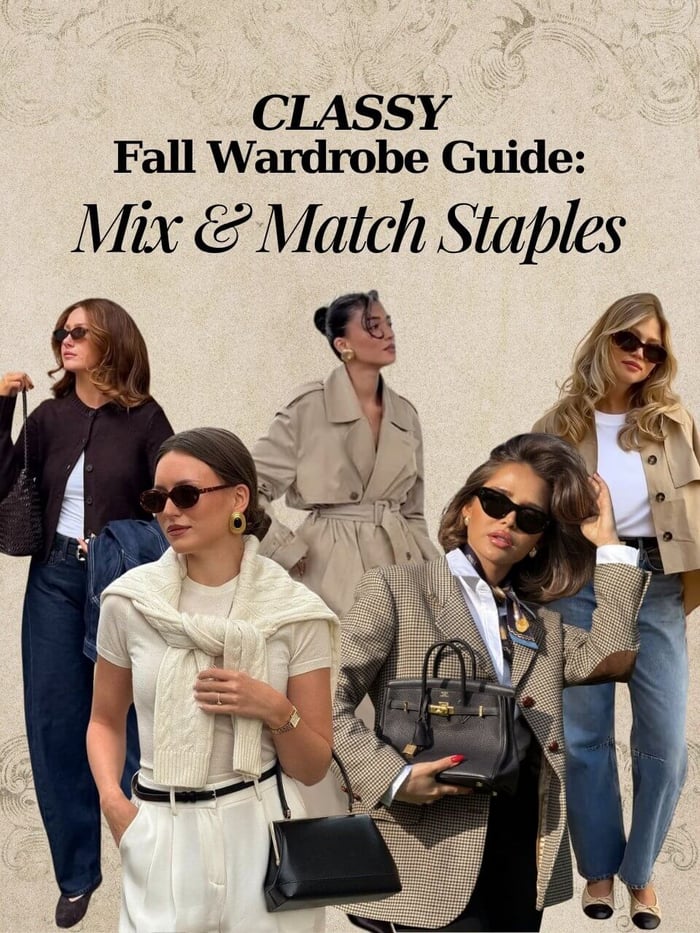 Classy fall wardrobe women’s fashion mix and match outfit inspiration