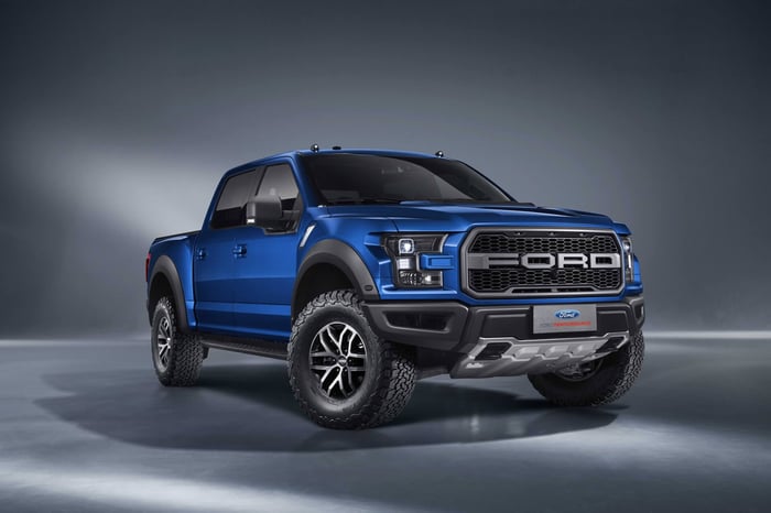 Dark blue Ford F-150 with comfortable interior and Android Auto, providing trouble free connection to all your media.