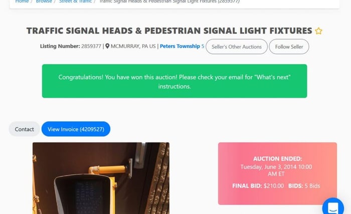 Charles E. Snyder's first auction win