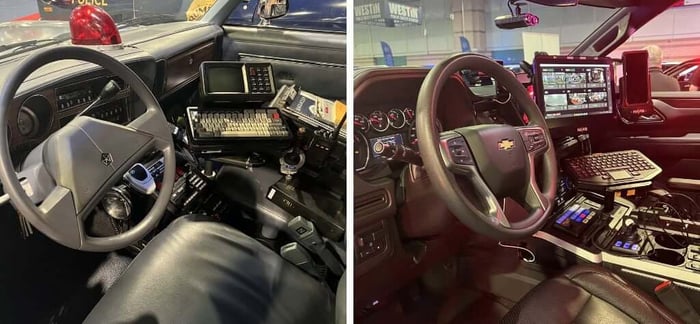 Here’s an inside look at how the center console of police cars has changed over the years.
