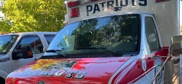 This is the exterior front design of Eric Lahti's converted ambulance.