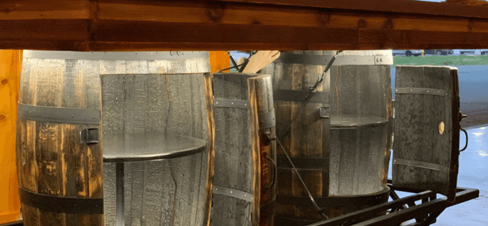 Reselling tips - A double bourbon barrel table.