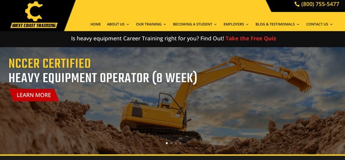 West Coast Training website