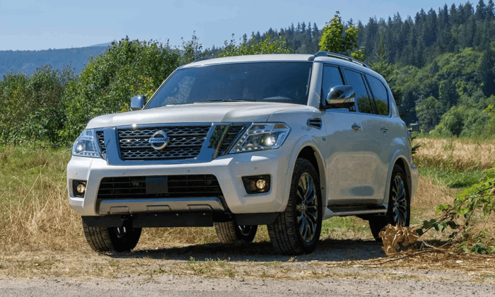 Best SUVs for towing- 2023 Nissan Armada, with tow rating of 8,500 pounds and fuel efficiency of 14 mpg city/19 mpg highway.