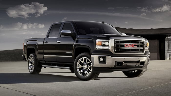 Black GMC Sierra with diesel power for tough jobs.