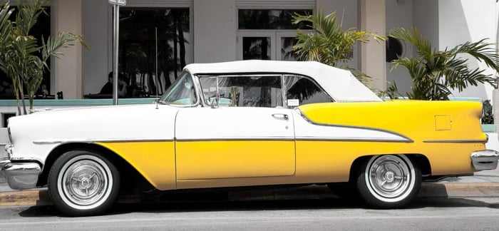 1950 Yellow and White Chevrolet Bel Air
