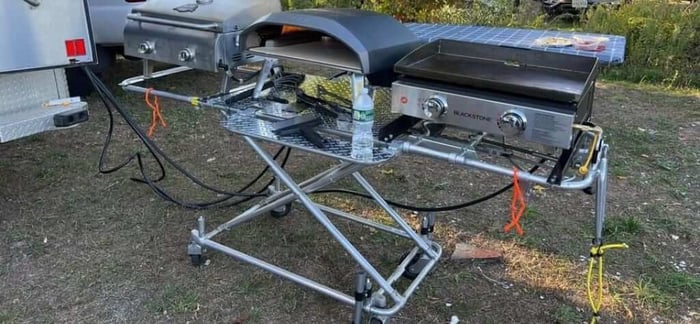 Eric attached a grill to the stretcher that came with his ambulance.