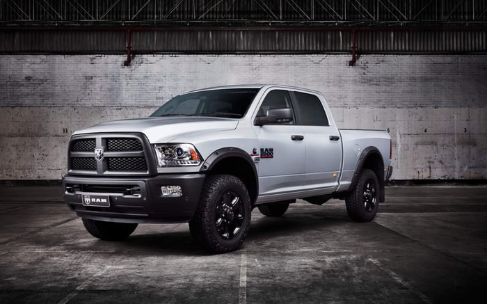 White Ram 2500 with max payload capacity of 4000 pounds.