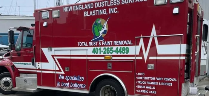 This ambulance is now used for rust and paint removal, plus much more.