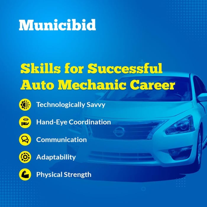 Skills for Auto Mechanic Career infographic