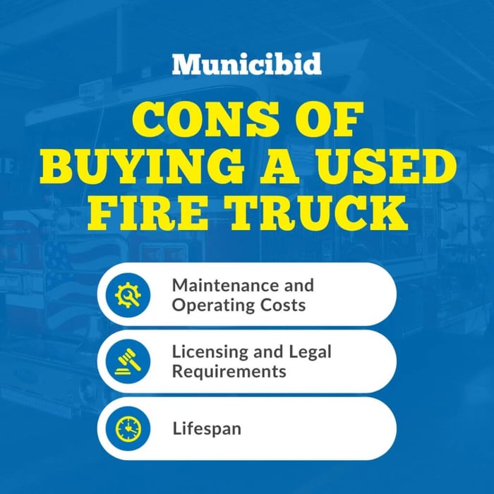 Cons of Buying a Used Fire Truck infographic