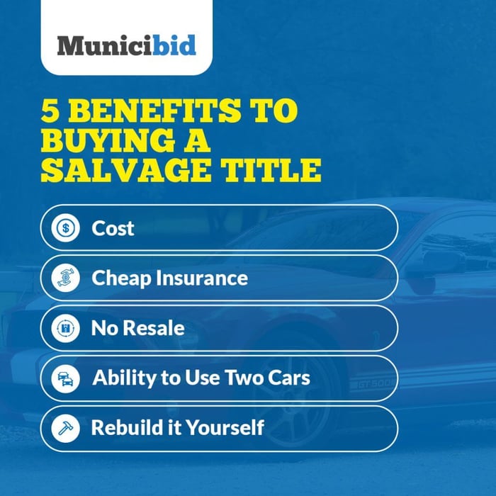 5 Benefits to Buying A Salvage Title infographic