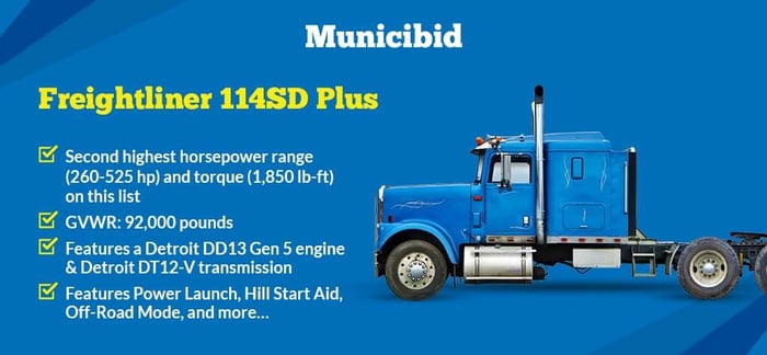 Freightliner 114SD Plus infographic