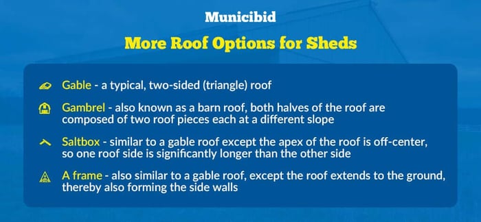 additional roof options for sheds infographic