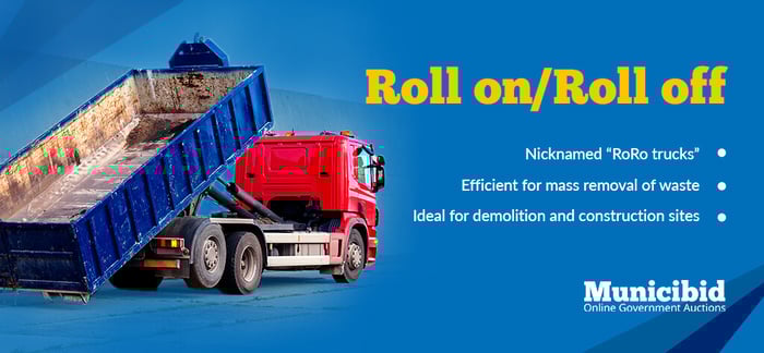 types of garbage trucks - RoRo infographic