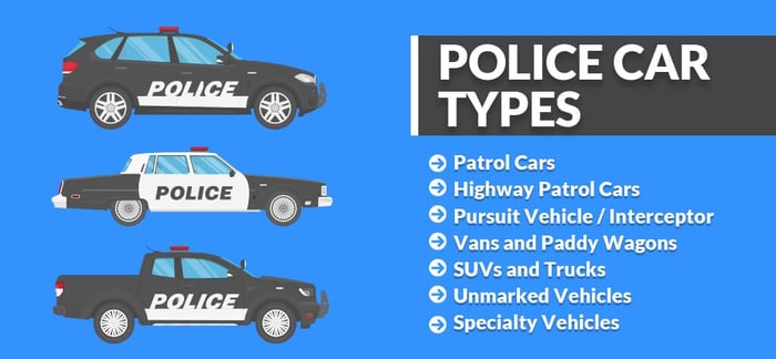 Chart for different types of police cars