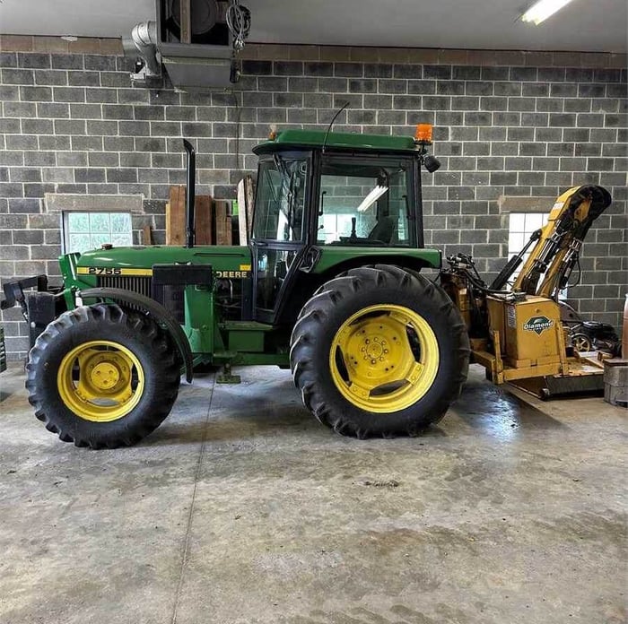John Deere 2755 Tractor with attachments, sold on Municibid, Bedminster Township.