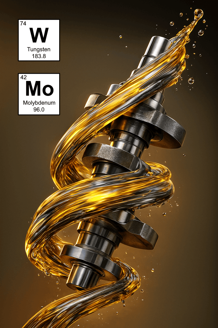 Das spezielle Mischungsverhältnis von Ammoniumwolframat und Molybdän ergibt die patentierte Verschleißschutzformel