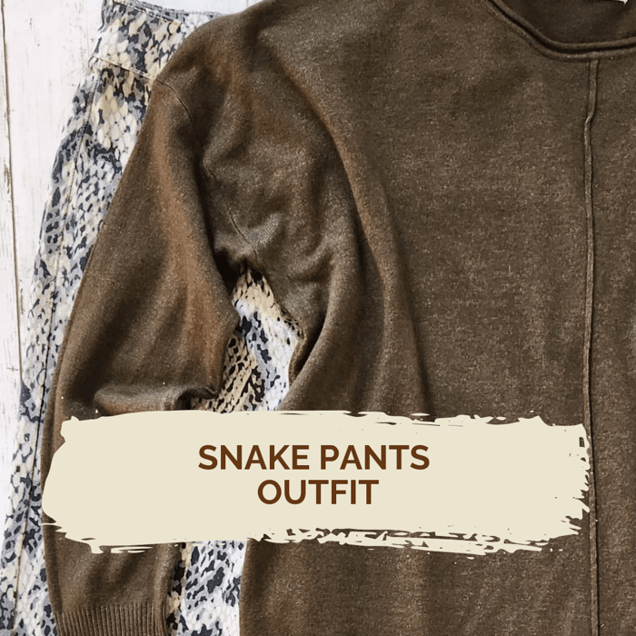 Snake pants outfit