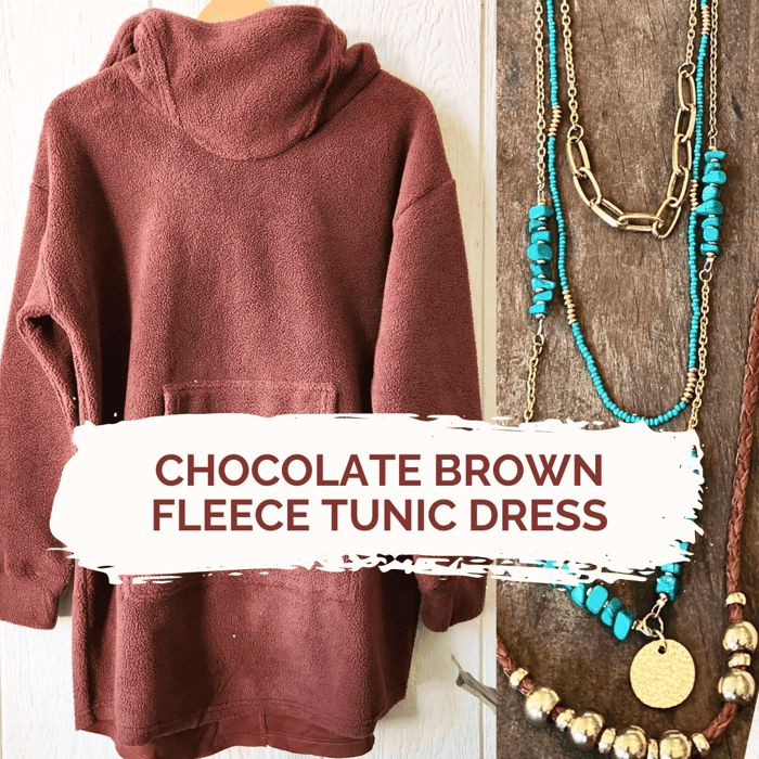 chocolate brown tunic fleece dress