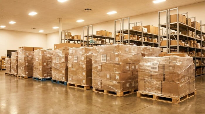 Retourenpalette lohnt sich – Paletten im beleuchteten Lager