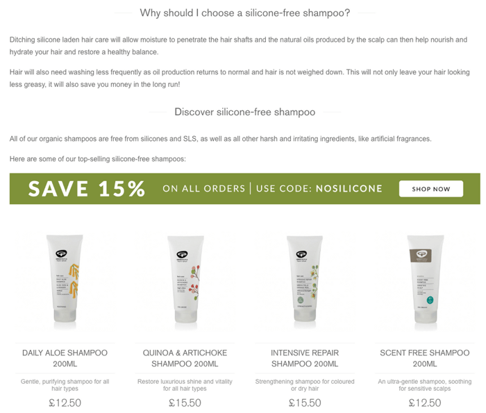 Green People content marketing