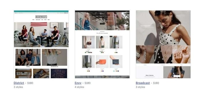 Shopify themes options ecommerce 2