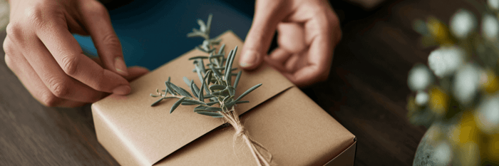 Customer unwrapping thoughtfully packaged product.