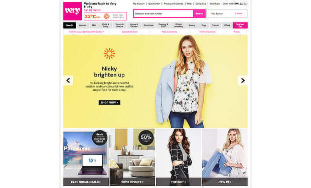 ecommerce personalisation by Very