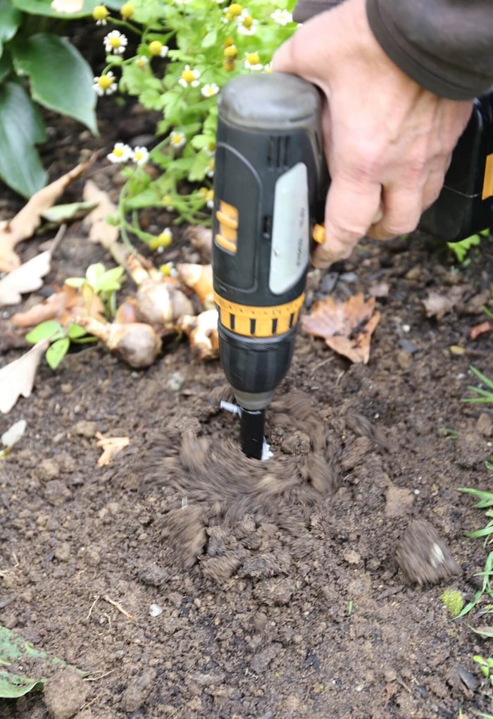 Planting Flower Bulbs with a Soil Auger and Power Drill - Longfield Gardens