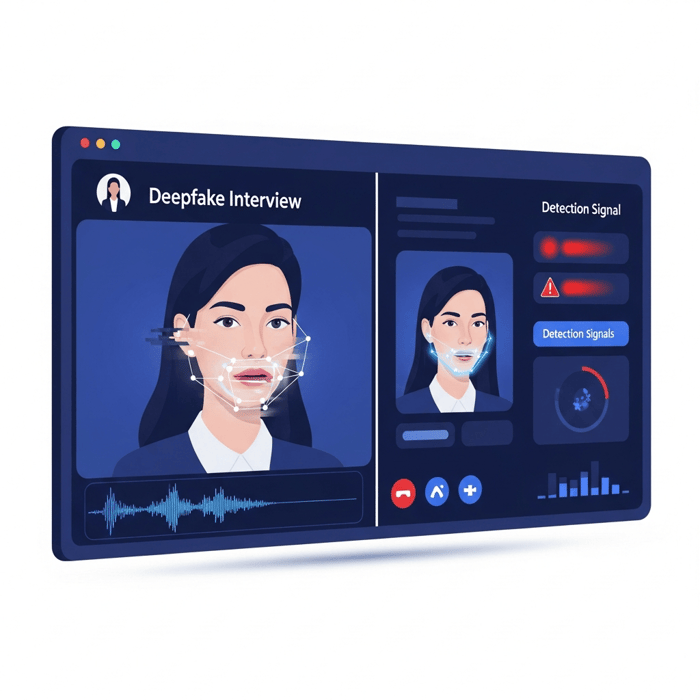 Review duplicate resumes, proxy interviewers, fake identities