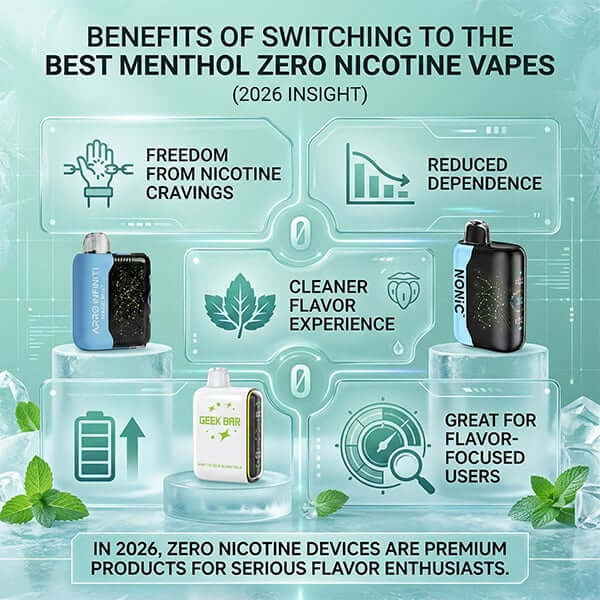 Benefits of Switching to the Best Menthol Zero Nicotine Vapes