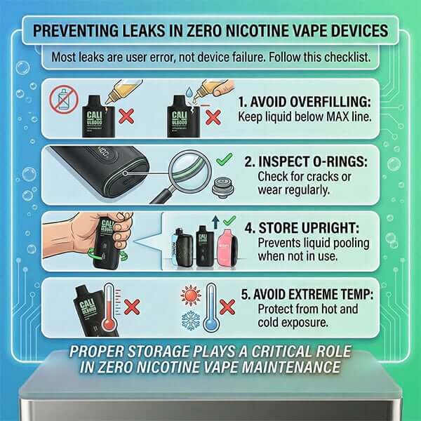 Preventing Leaks in Zero Nicotine Vape Devices