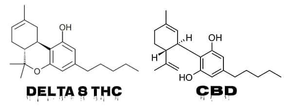 Delta 8 THC and CBD Structure