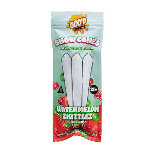 GOOD Extracts Snow Cones THC-A Pre-Rolls Watermelon Zkittlez