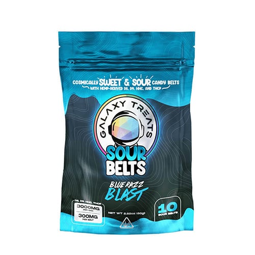 Galaxy Treats Sour Belts Gummies Bluerazz Blast