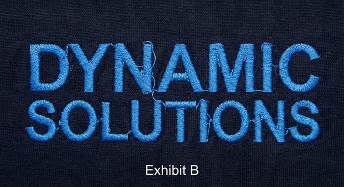 Custom Branded Uniforms. Example of poor embroidery tension and gapping on cheap team uniforms.