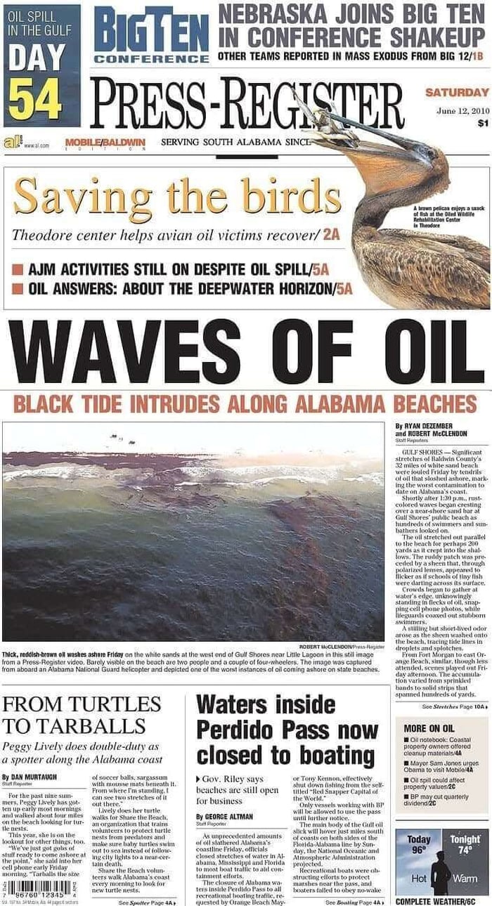 Image detail for -... however although pascagoula s mississippi press headlines the | Oil spill, Gulf coast, Spills