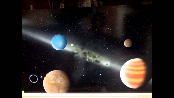Airbrush space scene - YouTube