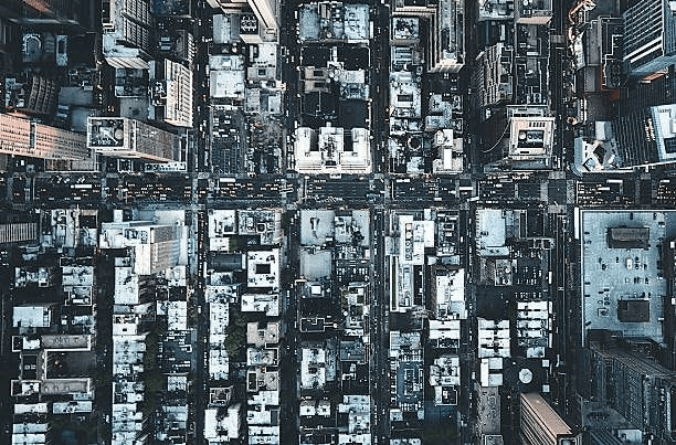 new york city aerial view of the downtown new york city aerial view of the downtown aerial photography stock pictures, royalty-free photos & images