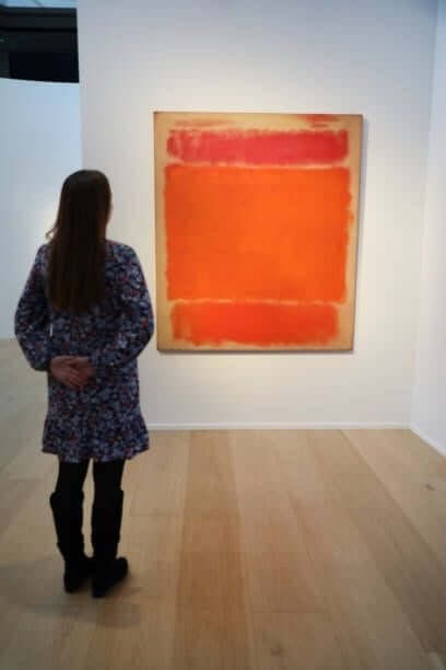 Guest views No.1 by Rothko ahead of the auction of the collection of Anne H Bass at Christie's on April 05, 2022 in London, England. The collection,...