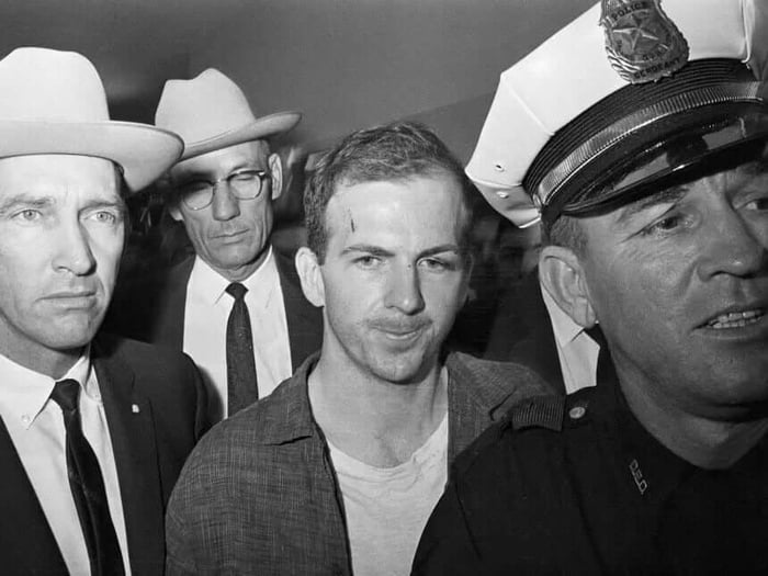 Lee Harvey Oswald is shown after his arrest. Lee Harvey Oswald is shown after his arrest.