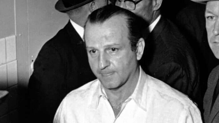 Jack Ruby on his way to his arraignment in 1963 after killing Oswald. Pic: AP Jack Ruby on his way to his arraignment in 1963 after killing Oswald. Pic: AP