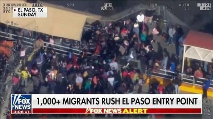 Video shows more than 1,000 migrants rush El Paso border entry point Video shows more than 1,000 migrants rush El Paso border entry point