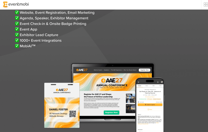 EventMobi: Best when you need streaming support and event-day operations from one provider 