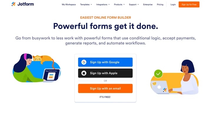 Jotform: best for flexible forms and offline venue collection