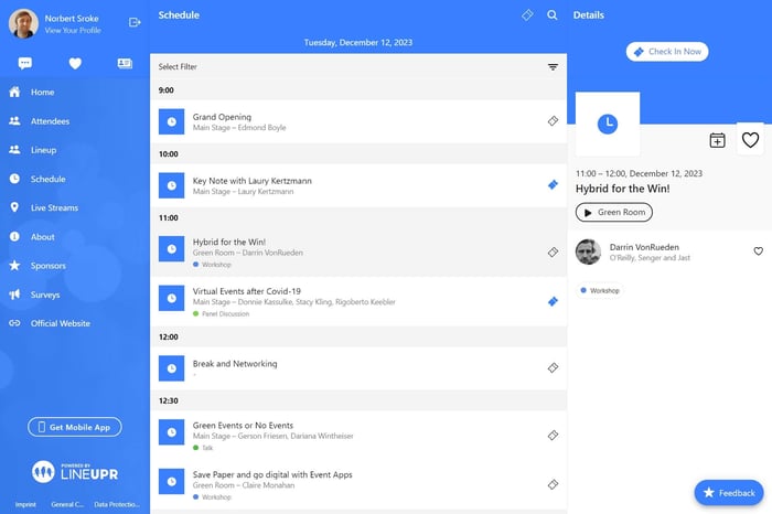 lineupr schedule