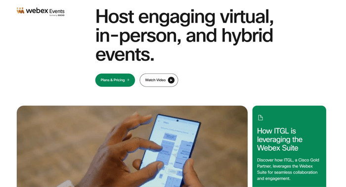 Webex Events: best for item ratings plus embedded survey tools